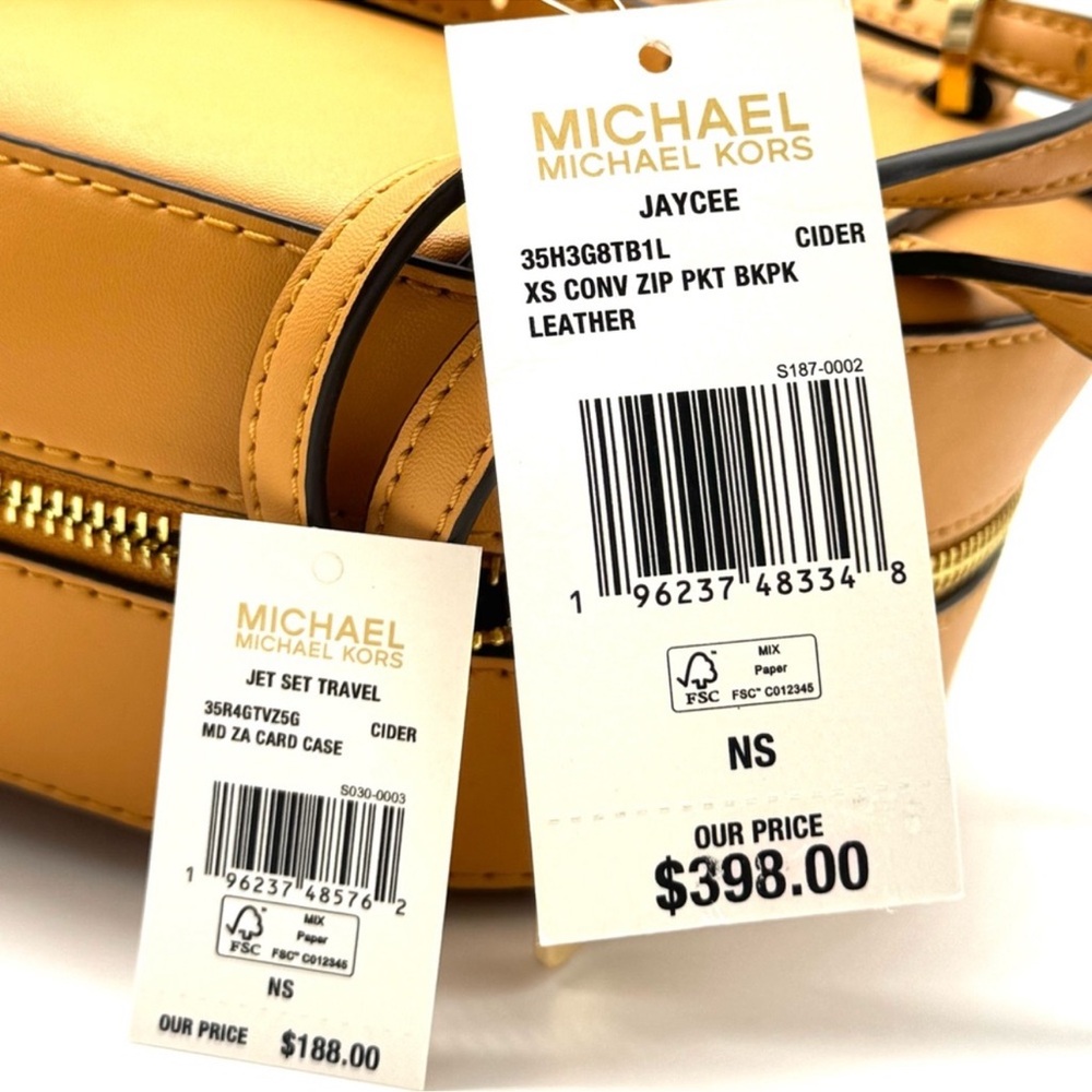 Michael Kors Jaycee Extra-Small Signature Logo Backpack & Matching ZA Card Case - Picture 13 of 13